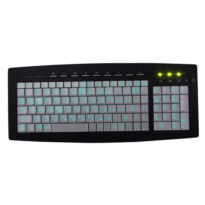 Клавiатура GEMBIRD KB-9635LU-R USB Black/Silver