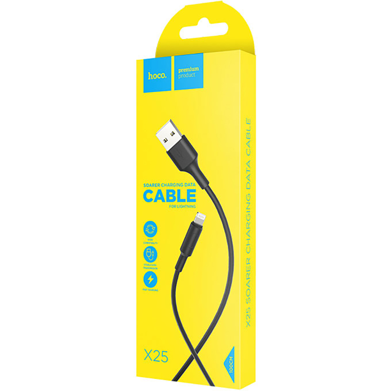 Кабель HOCO X25 Soarer USB-A to Lightning 1м Black