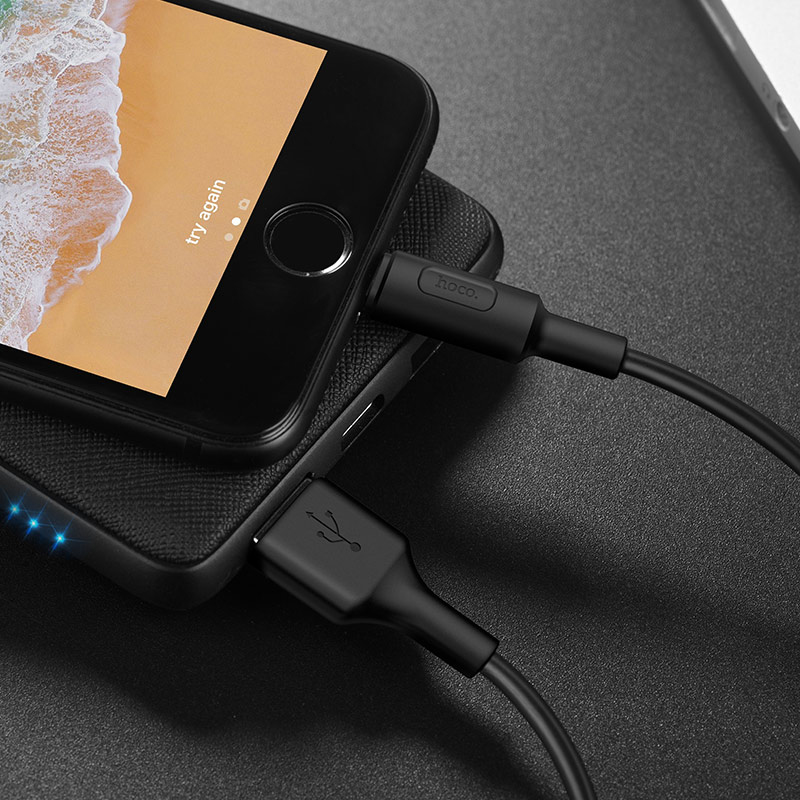 Кабель HOCO X25 Soarer USB-A to Lightning 1м Black