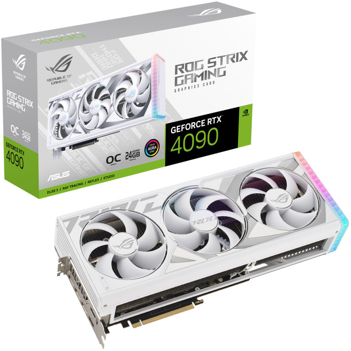 Видеокарта ASUS ROG Strix GeForce RTX 4090 24GB GDDR6X White OC Edition (90YV0ID2-M0NA00)