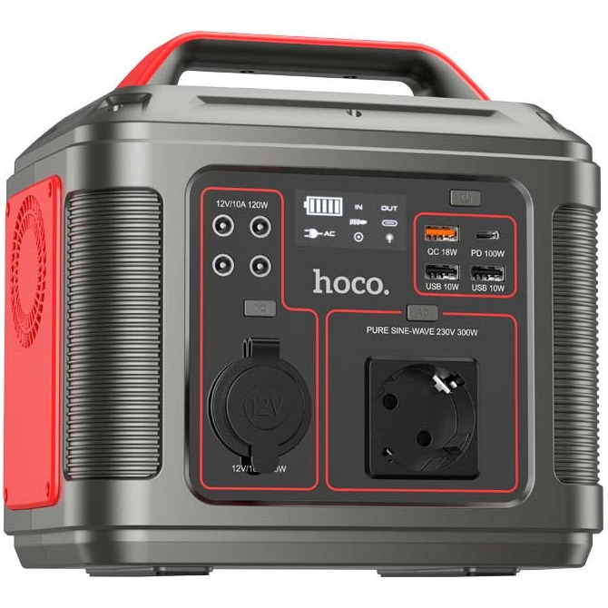 Зарядна станція HOCO DB28 Iron Gray/Red