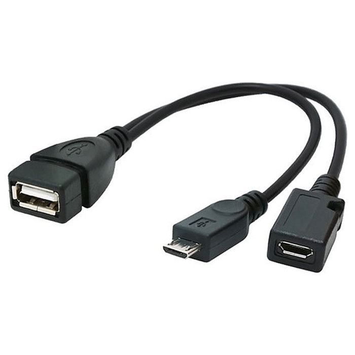 Кабель OTG CABLEXPERT USB2.0 AF/Micro-BM + Micro-BF 0.15м (A-OTG-AFBM-04)