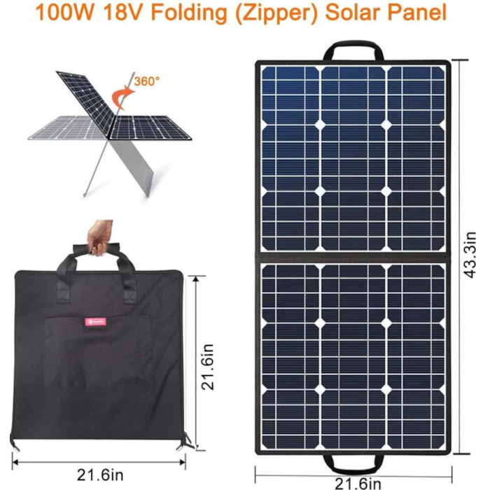 Портативна сонячна панель FLASHFISH SP100 100W 2xUSB-A, DC
