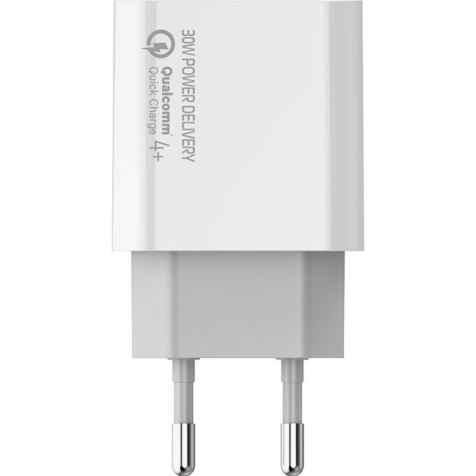 Зарядное устройство COLORWAY Power Delivery 1xUSB-C, 1xUSB-A, PPS, 30W White (CW-CHS037PD-WT)