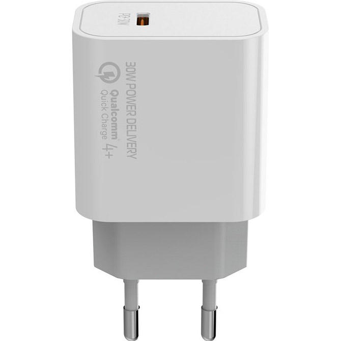 Зарядное устройство COLORWAY Power Delivery 1xUSB-C, PPS, 30W White (CW-CHS038PD-WT)