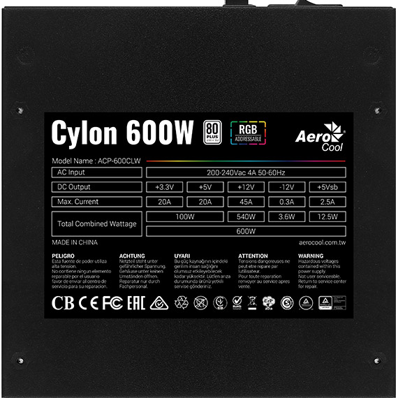Блок живлення 500W AEROCOOL Cylon 500 (ACPW-CL50AEC.11)