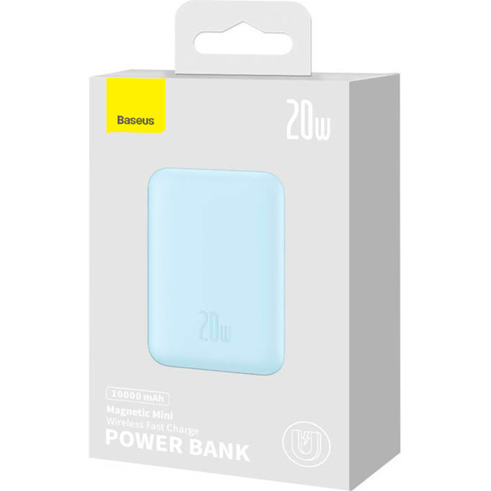 Повербанк MagSafe BASEUS Magnetic Mini Wireless Fast Charge Power Bank 20W 10000mAh Blue (P10022100312-00/PPCX030003)