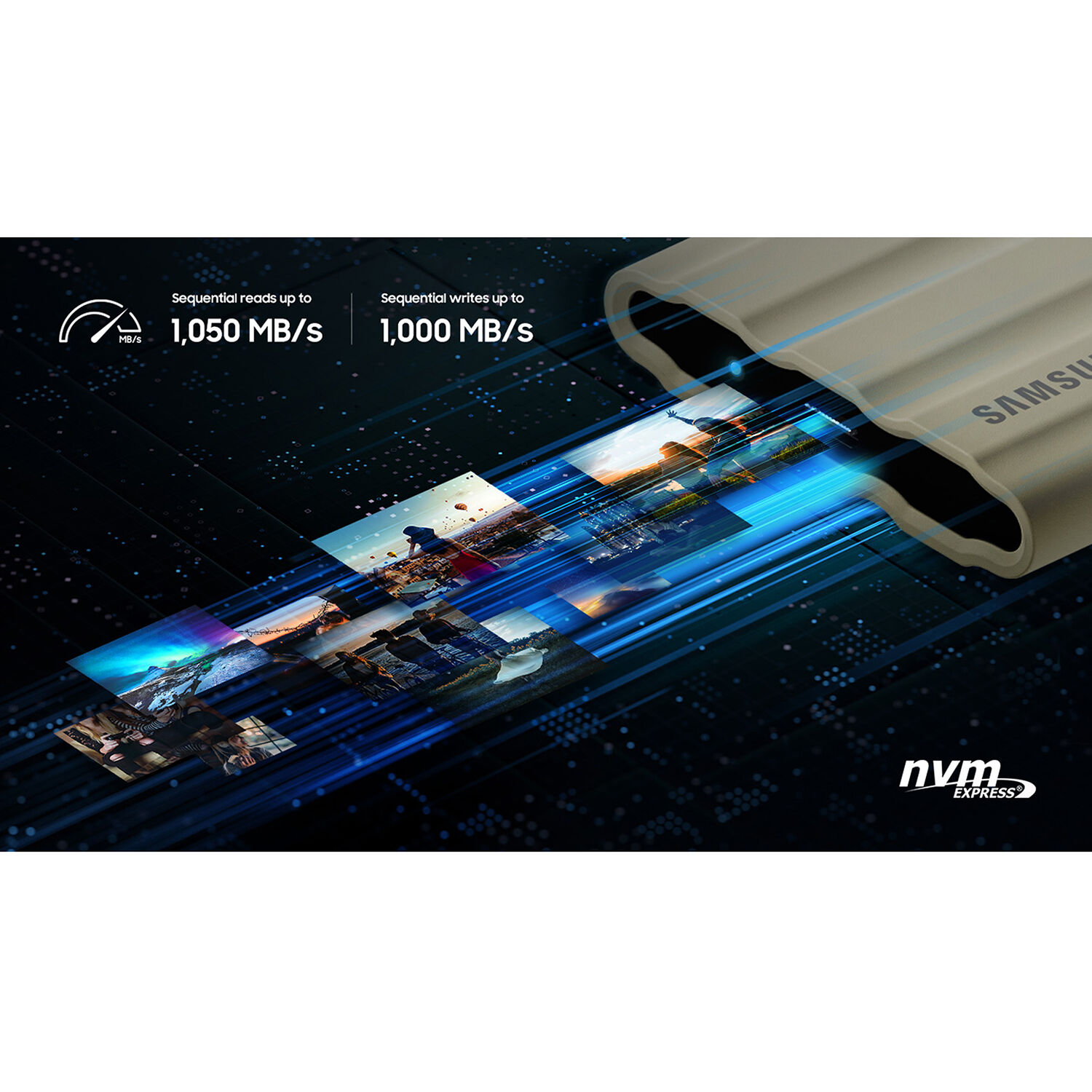 Портативний SSD диск SAMSUNG T7 Shield 2TB USB3.2 Gen2 Blue (MU-PE2T0R/WW)