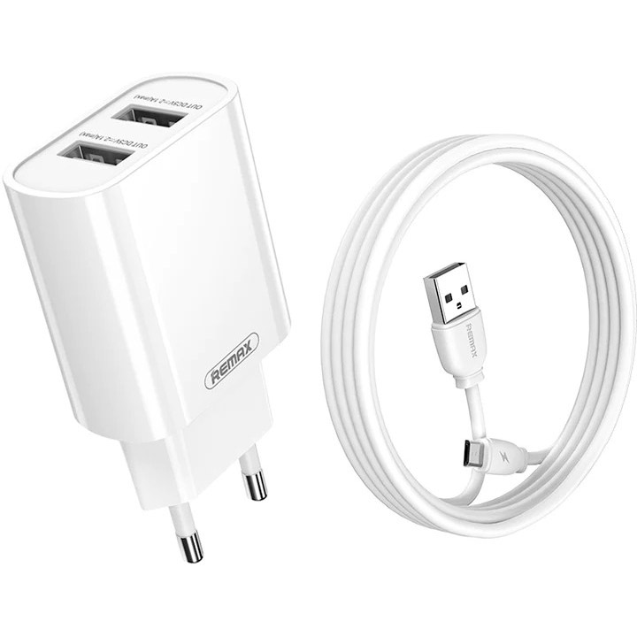 Зарядний пристрій REMAX Jane RP-U35 2xUSB, 2.1A White w/Micro-USB cable (RP-U35-M)