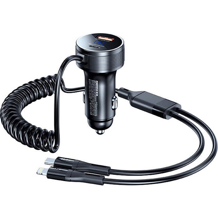 Автомобільний зарядний пристрій REMAX Saga RCC-336 52.5W 2xUSB, QC3.0, PD Black