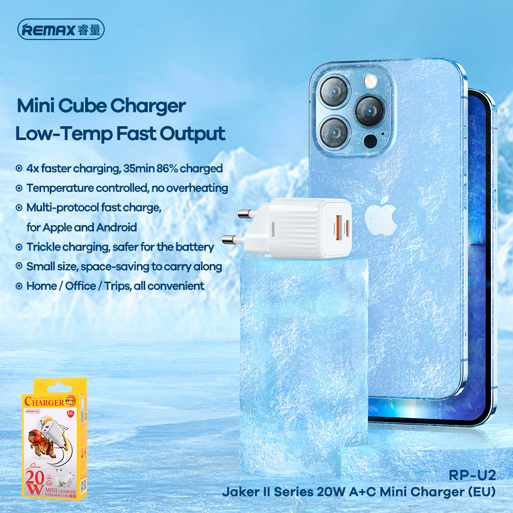 Зарядное устройство REMAX Jaker RP-U2 Mini Cube 20W, 1xUSB White