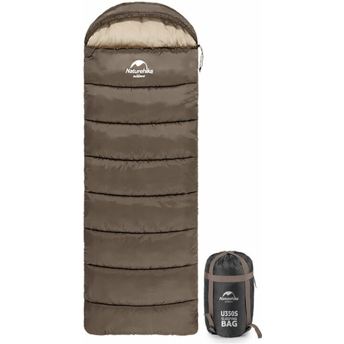 Спальний мішок NATUREHIKE U350 +1°C Brown Right (NH20MSD07-BRR)