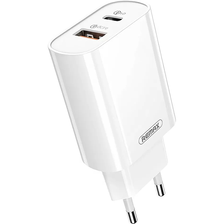Зарядний пристрій REMAX Surie RP-U68 1xUSB-A 1xUSB-C 20W PD QC White (RP-U68 W)