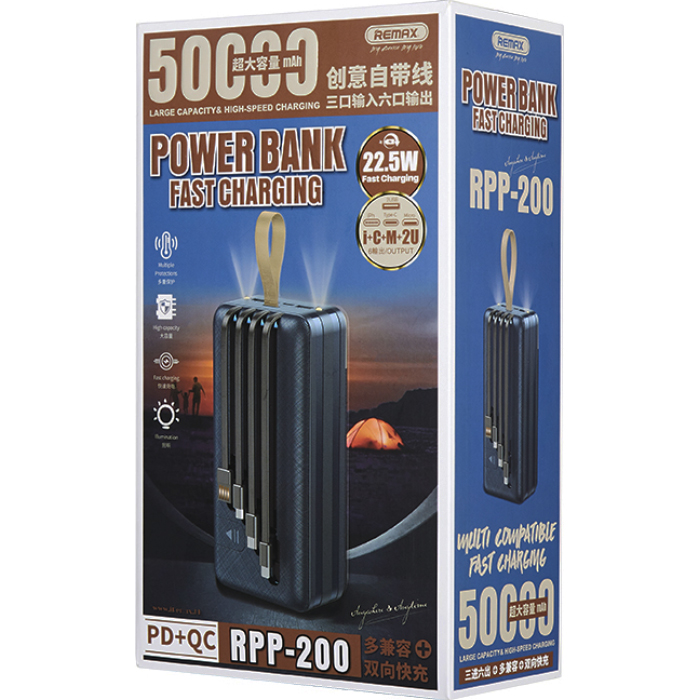 Повербанк REMAX Hunergy RPP-200 22.5W PD+QC 50000mAh Blue