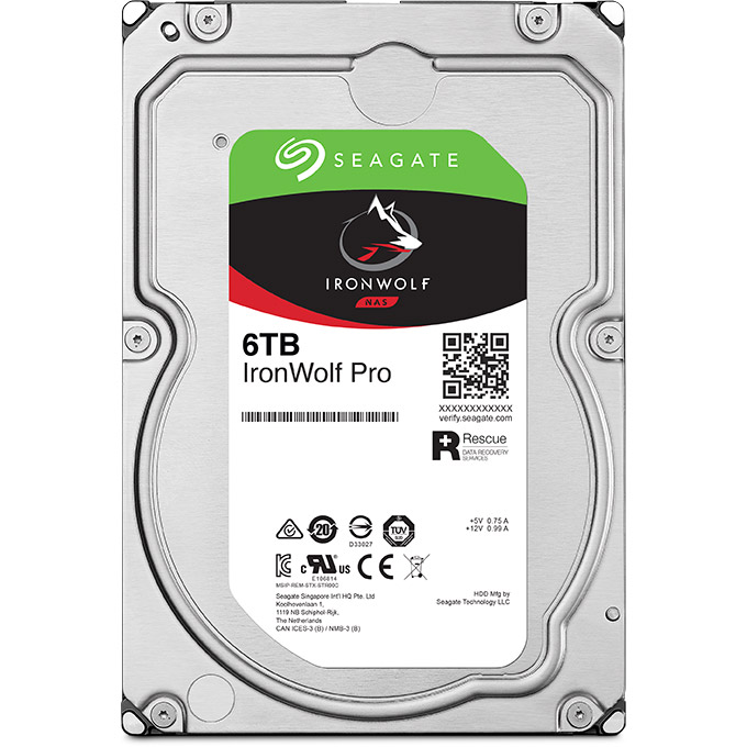 Жёсткий диск 3.5" SEAGATE IronWolf Pro 6TB SATA/256MB (ST6000NT001)