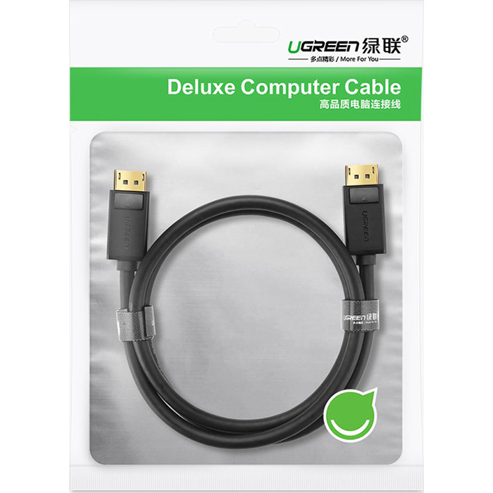 Кабель UGREEN DP102 DP1.2 Male to Male Cable DisplayPort 1м Black (10244)