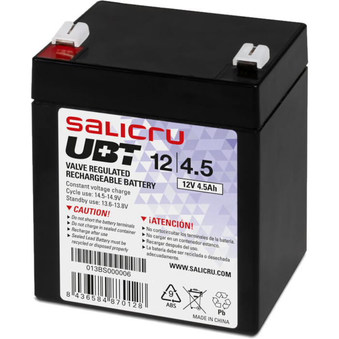 Акумуляторна батарея SALICRU UBT124.5 (12В, 4.5Агод)