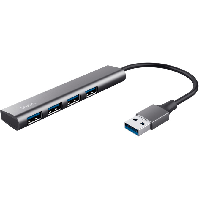 USB хаб TRUST Halyx 4 Port USB 3.2 Gray (24947)
