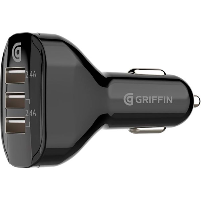 Автомобільний зарядний пристрій GRIFFIN 3-Port 3xUSB-A, 4.8A Car Charger Black