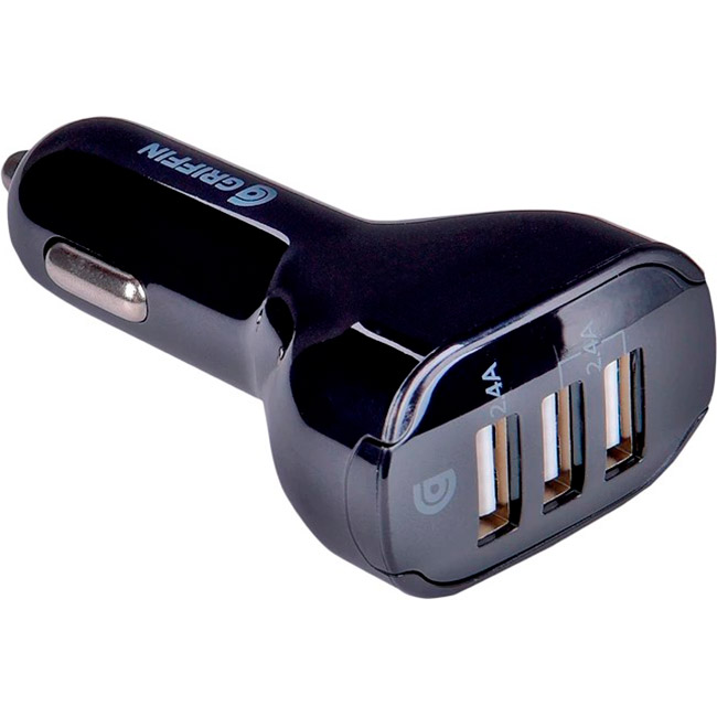 Автомобільний зарядний пристрій GRIFFIN 3-Port 3xUSB-A, 4.8A Car Charger Black