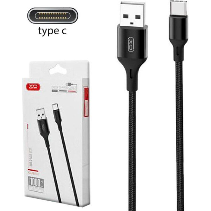 Кабель XO NB143 USB-A to Type-C 2м Black