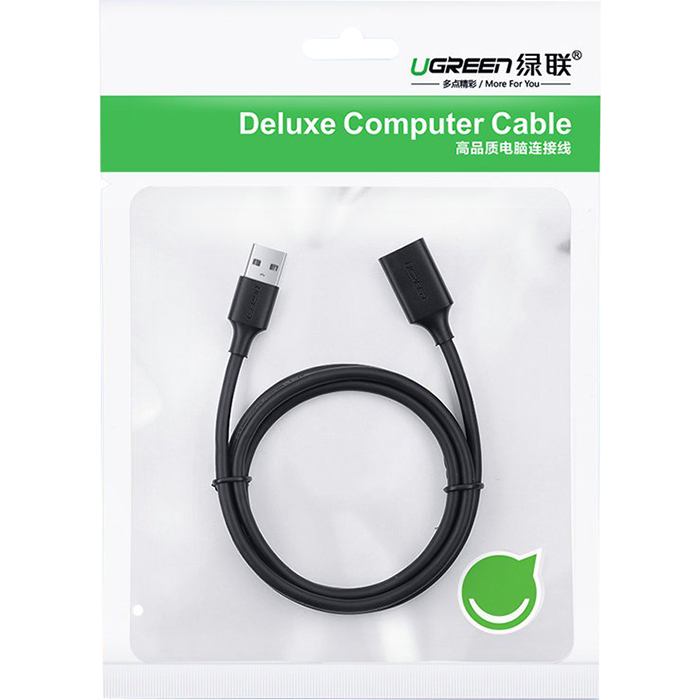 Кабель-подовжувач UGREEN US129 USB-AM 3.0 to USB-AF Extension Cable 3м Black (30127)