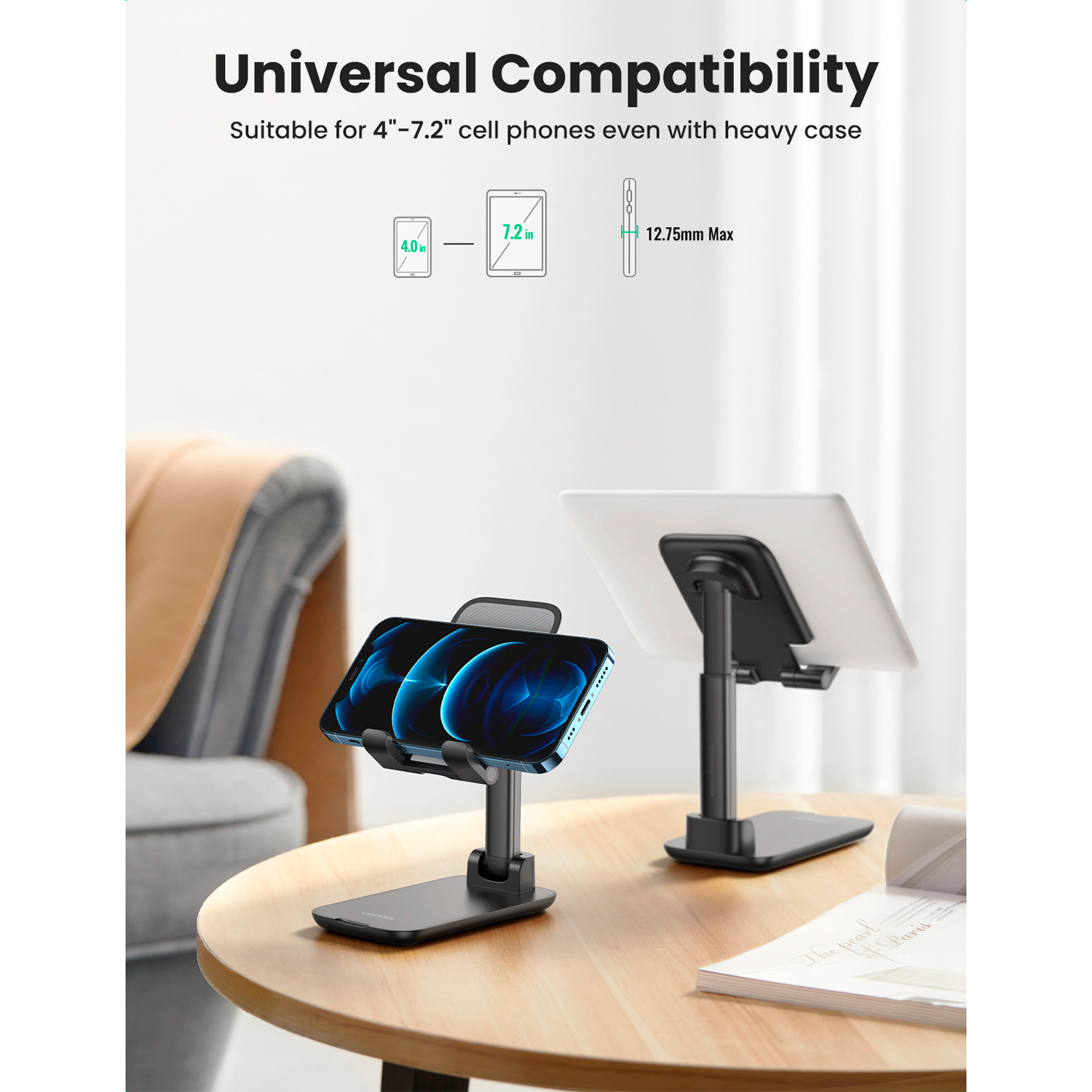 Підставка для смартфона UGREEN LP373 Foldable Phone Stand Black (20435)