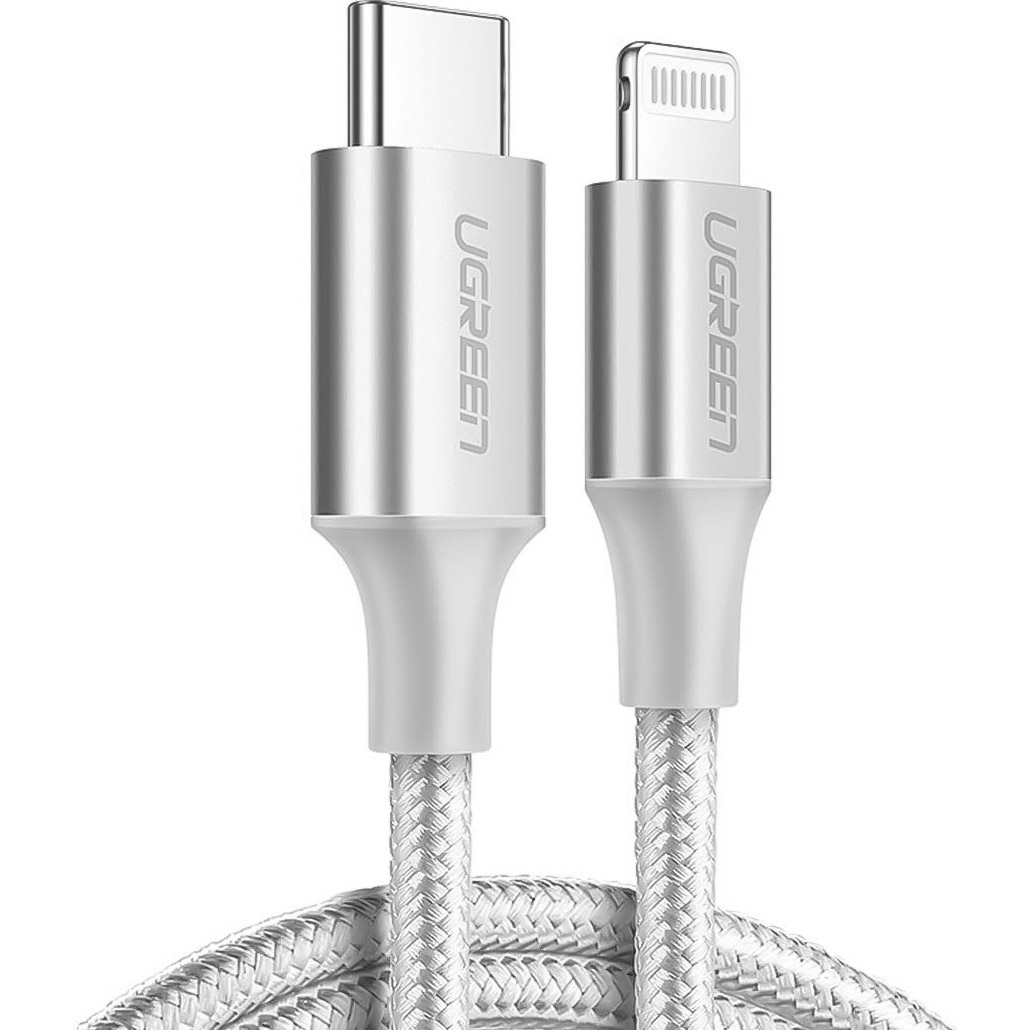 Кабель UGREEN US304 Type-C to Lightning PD36W MFi 1м White (70523)