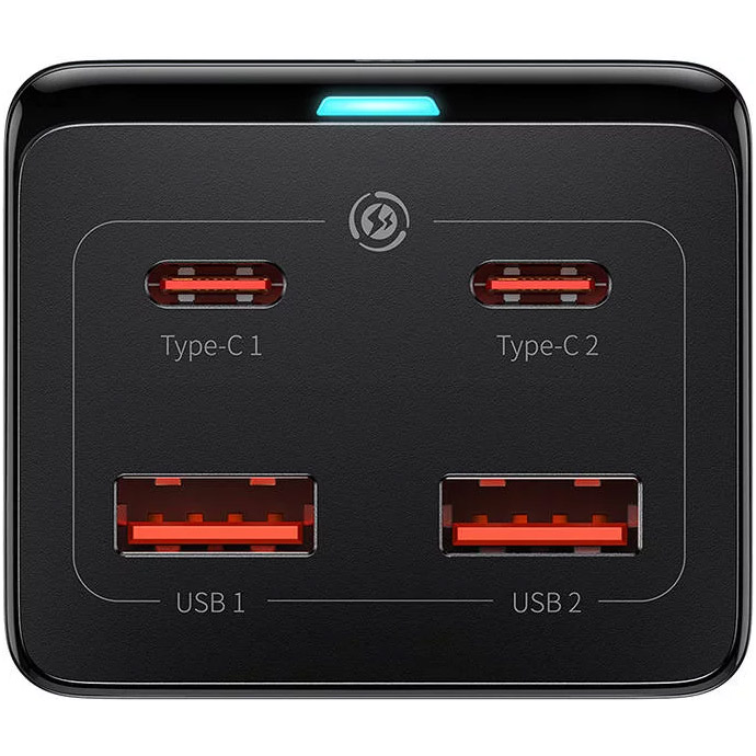 Зарядний пристрій BASEUS GaN3 Pro Desktop PowerStrip AC+2U+2C 100W Black w/Type-C to Type-C cable (PSZM000401)