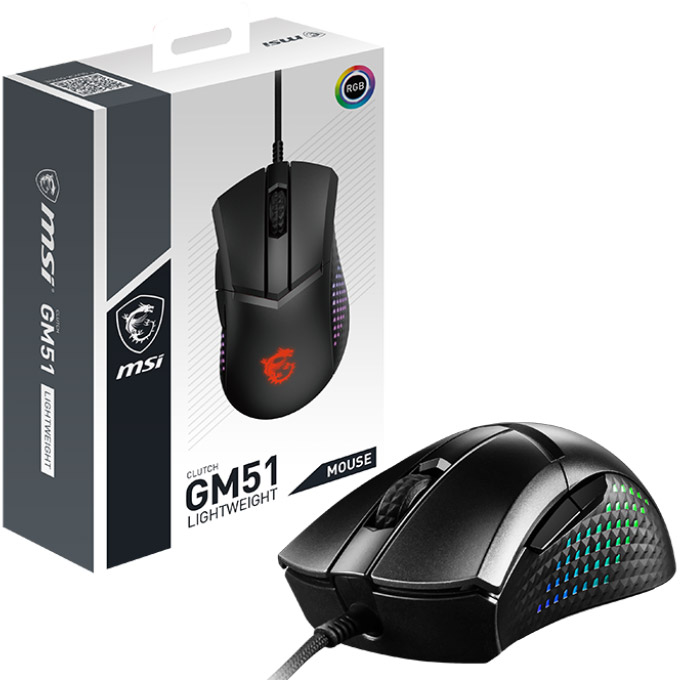 Миша ігрова MSI Clutch GM51 Lightweight Black (S12-0402180-C54)