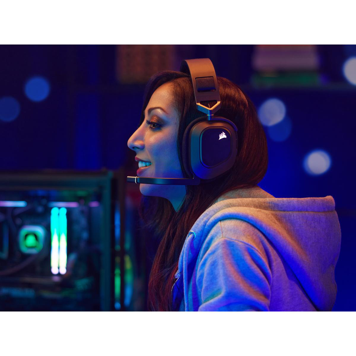Навушники геймерскі CORSAIR HS80 RGB Wireless Carbon (CA-9011235-EU)