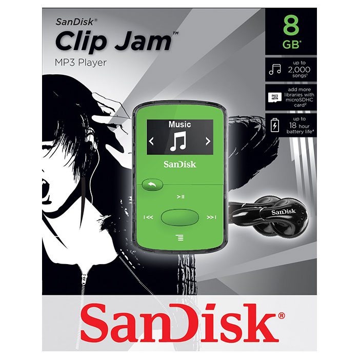 Плеєр SANDISK Sansa Clip JAM 8GB Green