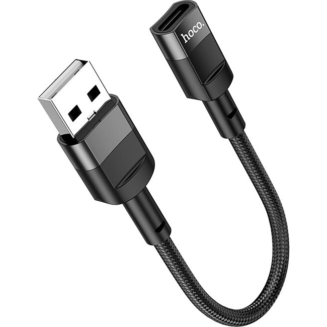 Адаптер HOCO U107 USB-A Male to Type-C Female 0.1м Black
