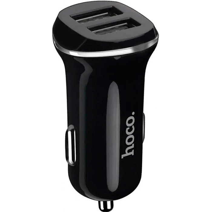 Автомобильное зарядное устройство HOCO Z1 2xUSB-A, 2.1A Black (6957531035909)