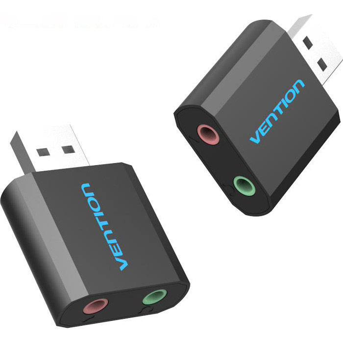 Зовнішня звукова карта VENTION USB External Sound Card Black (VAB-S17-B)