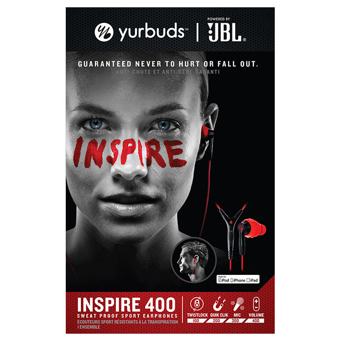 Наушники YURBUDS Inspire 400 Red/Black (YBIMINSP04RNB)