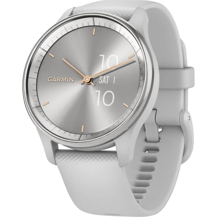 Смарт-годинник GARMIN Vivomove Trend Silver Stainless Steel Bezel with Mist Gray Case and Silicone Band (010-02665-03)