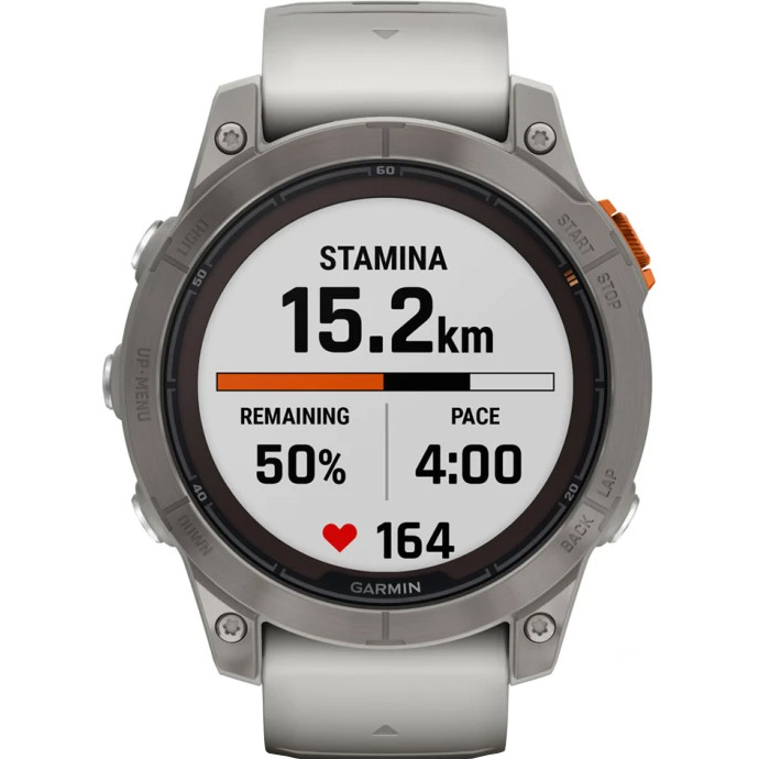 Смарт-часы GARMIN Fenix 7 Pro Sapphire Solar 47mm Titanium with Fog Gray/Ember Orange Band (010-02777-21)