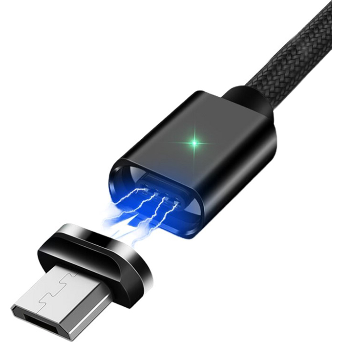 Кабель ESSAGER Magic Power Magnetic USB-A to Micro 1м Black (EXCCXM-ML01)