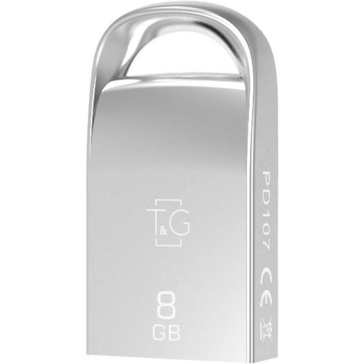Флешка 8GB T&G 107 Metal Series USB 2.0 Silver (TG107-8G)