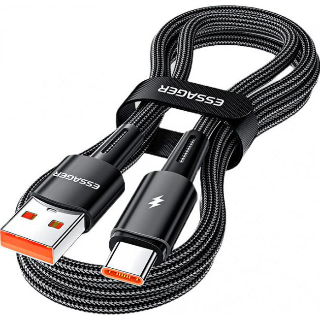 Кабель ESSAGER Sunset 120W Charging Cable USB-A to Type-C 1м Black (EXC120-CG01-P)