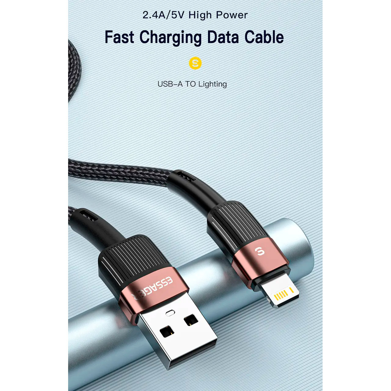 Кабель ESSAGER Star Fast Charging Data Cable 2.4A USB-A to Lightning 2м Blue (EXCL-XCA03)