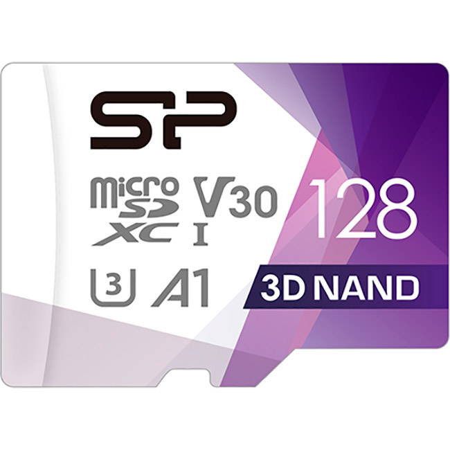 Карта памяти SILICON POWER microSDXC Superior Pro Colorful 128GB UHS-I U3 V30 A1 Class 10 + SD-adapter (SP128GBSTXDU3V20AB)