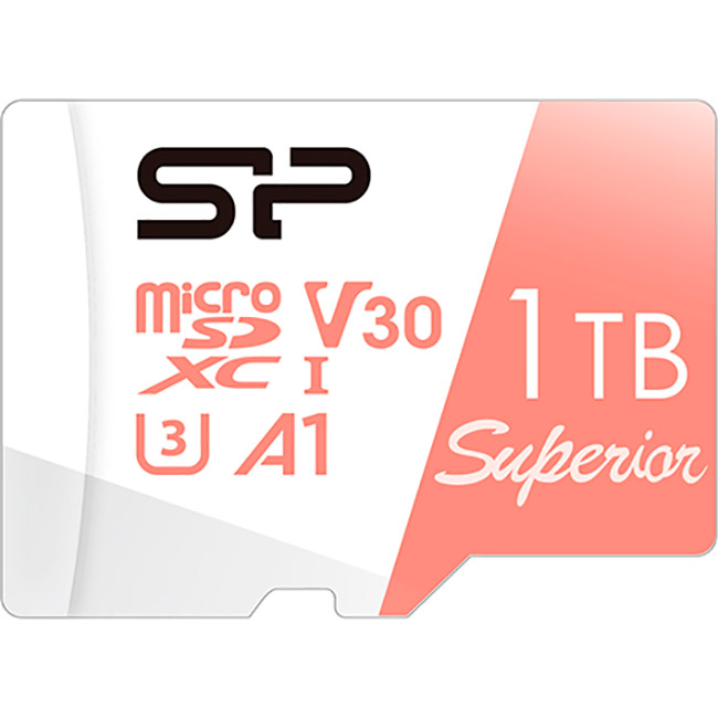 Карта памяти SILICON POWER microSDXC Superior 1TB UHS-I U3 V30 A1 Class 10 + SD-adapter (SP001TBSTXDV3V20SP)