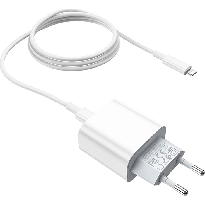 Зарядное устройство HOCO C76A Speed source 1xUSB-C, PD20W White w/Type-C to Lightning cable (6931474746924)