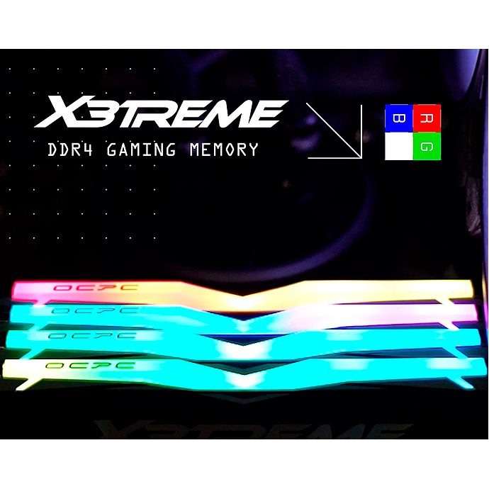 Модуль памяти OCPC X3 RGB White DDR4 3600MHz 32GB Kit 2x16GB (MMX3A2K32GD436C18W)