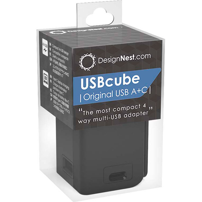 Зарядний пристрій ALLOCACOC USBcube Original 2xUSB-A, 2xUSB-C, 15W Black