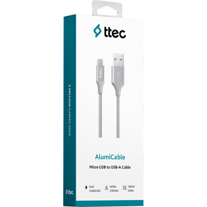 Кабель TTEC 2DK11 AlumiCable USB2.0 AM/Micro-BM 1.2м Silver (2DK11G)