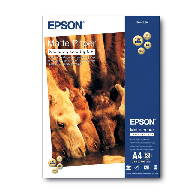 Фотопапір EPSON Matte Paper Heavy-Weight A4 167г/м² 50л (C13S041256)