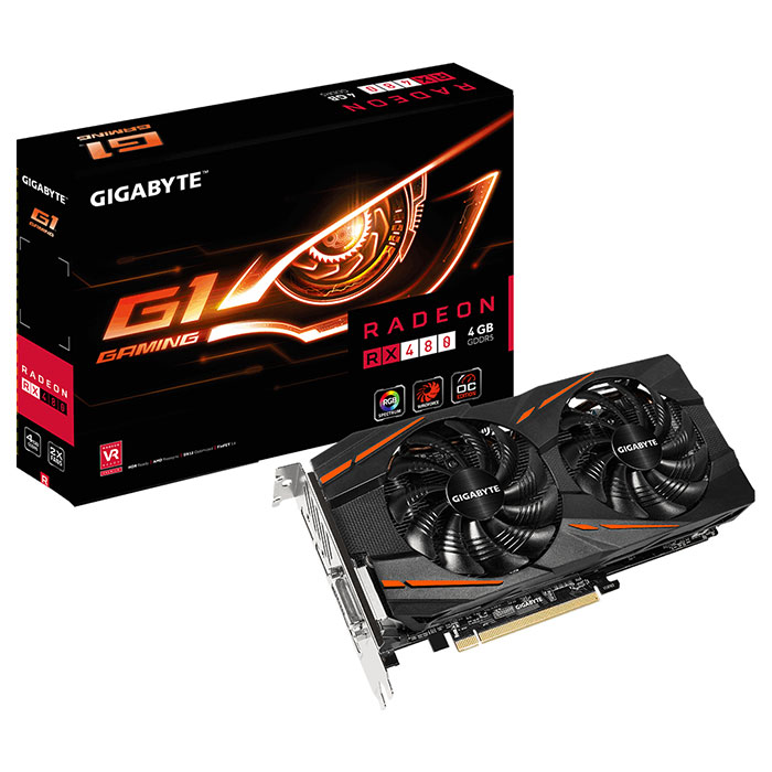 Відеокарта GIGABYTE Radeon RX 480 4GB GDDR5 256-bit WindForce 2X G1 Gaming OC (GV-RX480G1 GAMING-4GD)